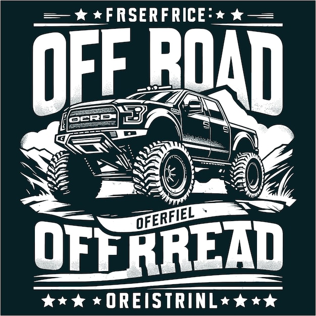 Vector american classic offroad offroad car forest silhouet vector bestand