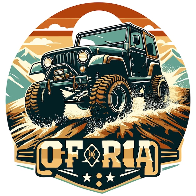 American Classic Offroad Offroad Car Forest silhouet vectorbestand