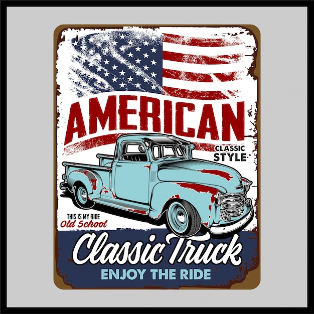 Vector american classic truck