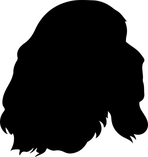 Vector american cocker spaniel black silhouette with transparent background