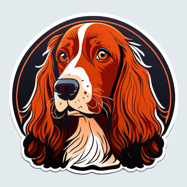 American cocker spaniel dog sticker illustration