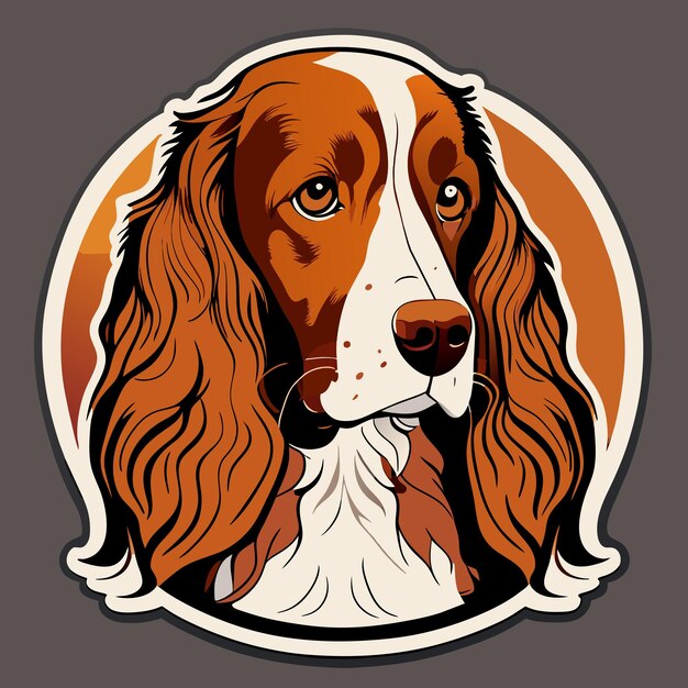 Vector american cocker spaniel dog sticker illustration