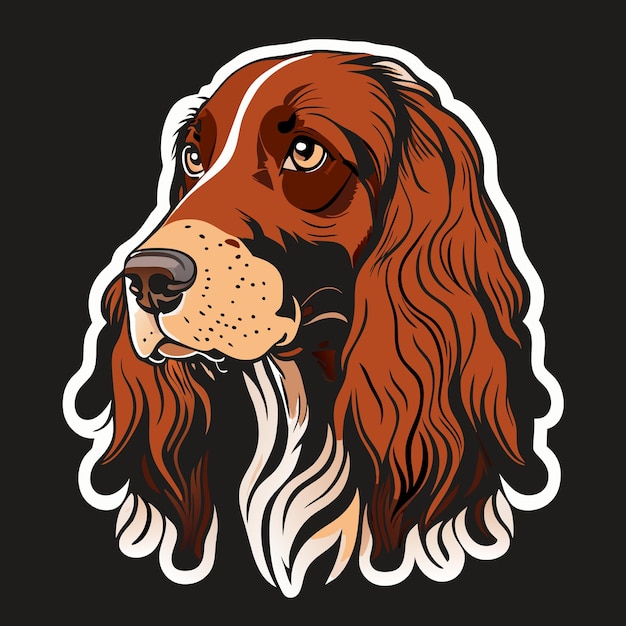 Vector american cocker spaniel dog sticker illustration