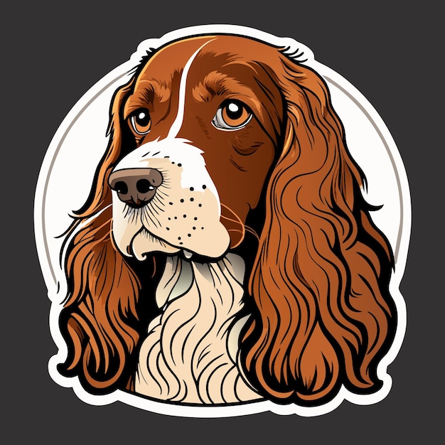 American cocker spaniel dog sticker illustration