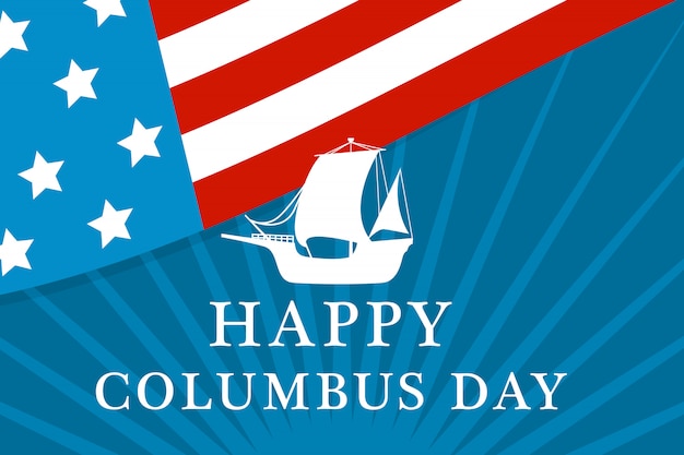 Vector american columbus day concept , flat style