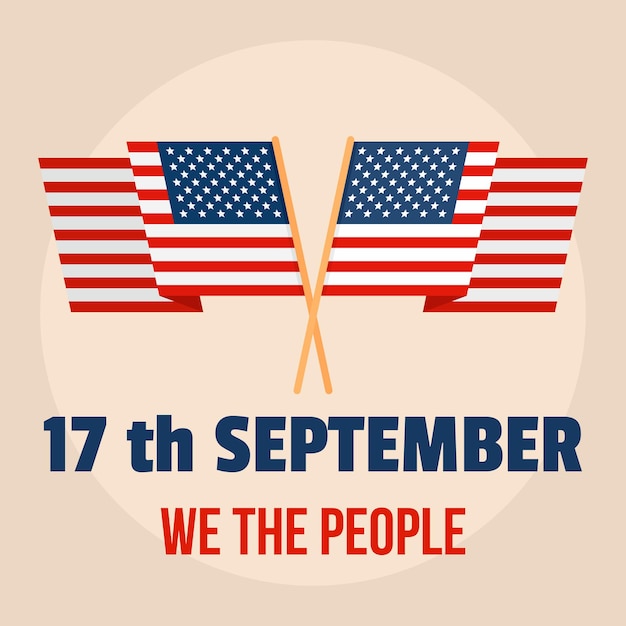 American Constitution Day mensen achtergrond Platte illustratie van de grondwet American Day mensen vector achtergrond voor webontwerp