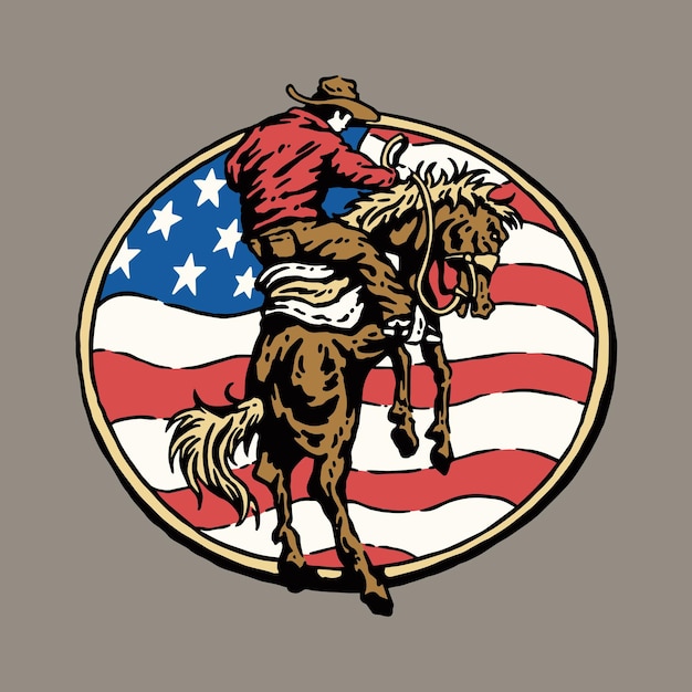 American cowboy illustration