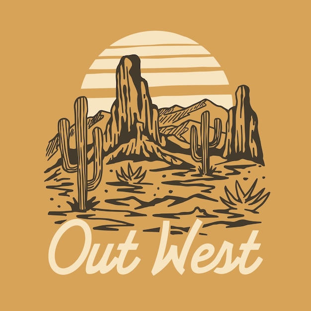 Vector american desert illustration