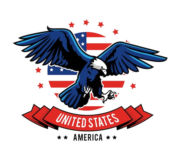Disegno dell'emblema dell'aquila americana