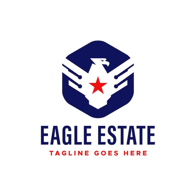 Design del logo della proprietà dell'aquila americana