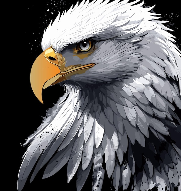 American eagle face illustration design