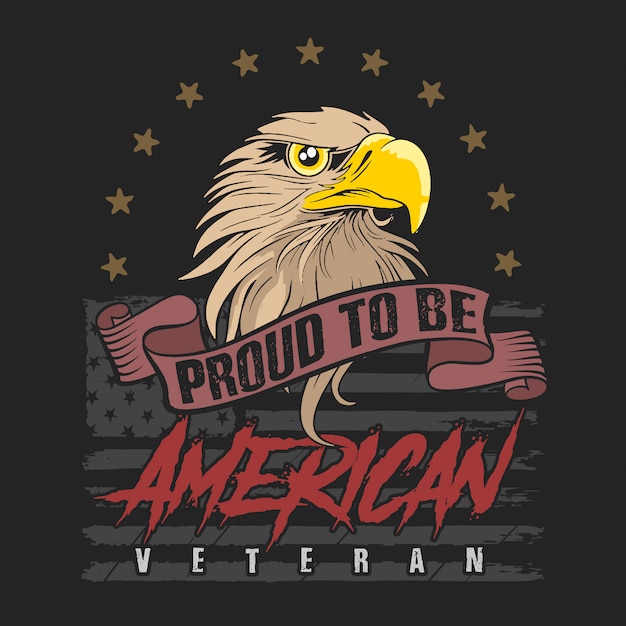 Vector american eagle head veteran  illustration vector