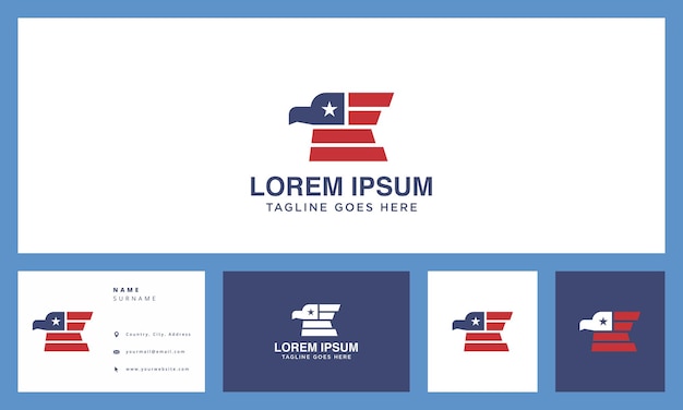 american eagle logo and business card