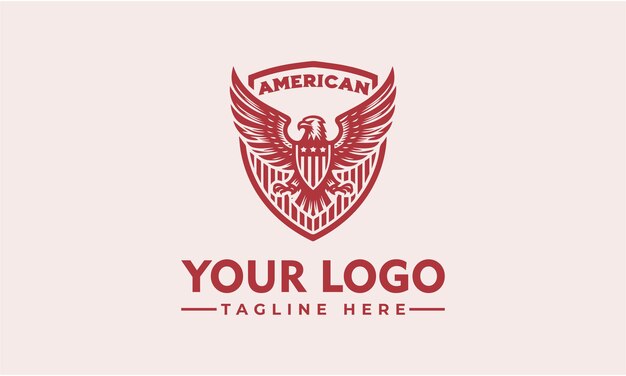 Vector american eagle logo vector green shield with an eagle logo on it