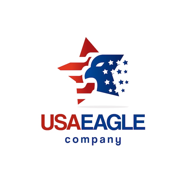 American eagle star flag logo design