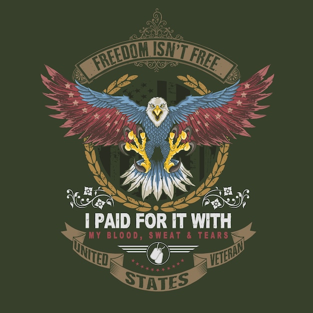 Vector american eagle veteran symbol