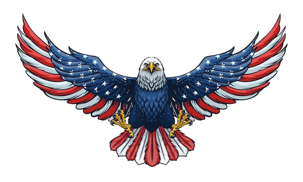 Vector american eagle with united states flag color scheme