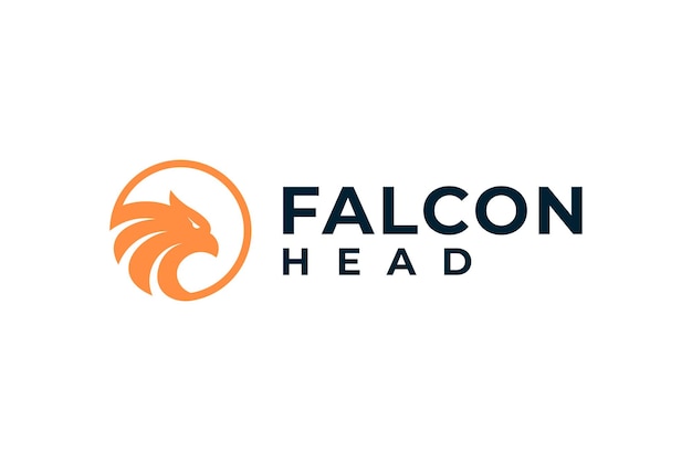 American falcon eagle head logo icon design