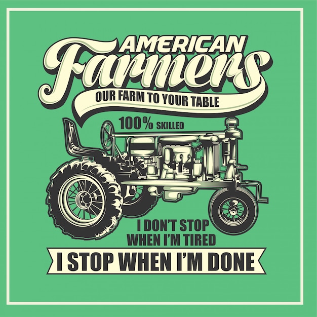 Vector american farmer poster