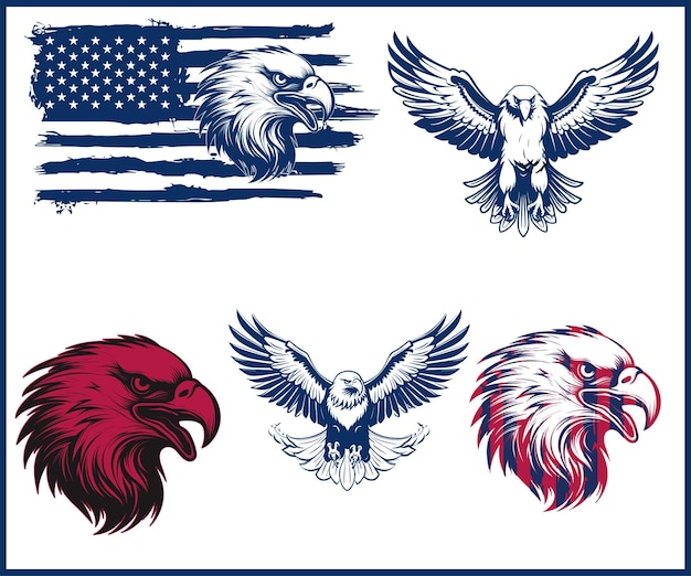 American Flag American Eagle Attacks with Eagle Shirt and Eagle Bird Flying