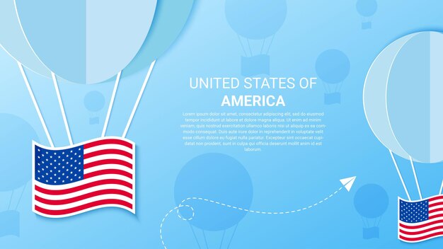 Vector american flag banner template for national day