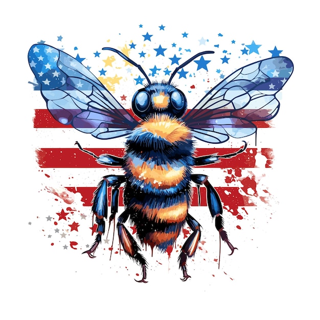 American flag bee sublimation vector illustratie