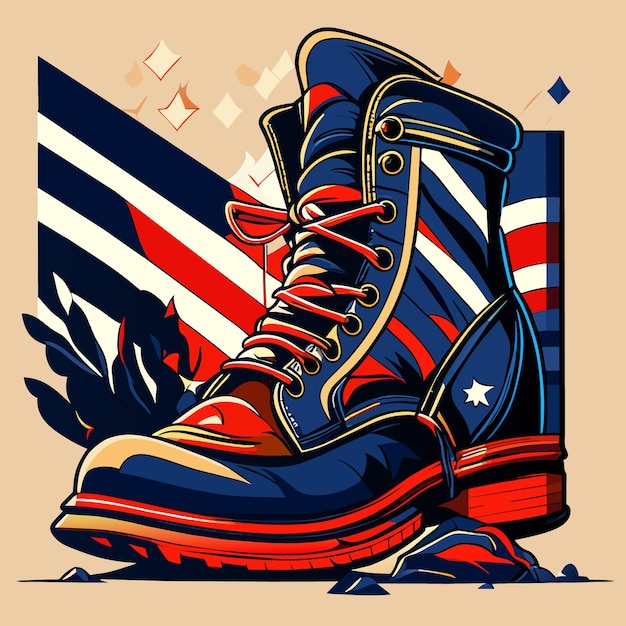 American Flag Boot Vector Collectie