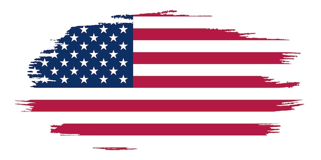 Vector american flag brush stroke on white background