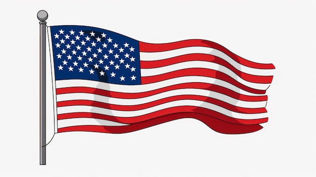 Vettore vettore di cartoni animati della bandiera americana