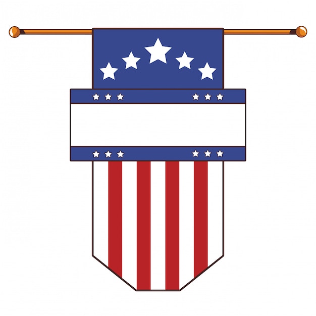 Vector american flag cartoon