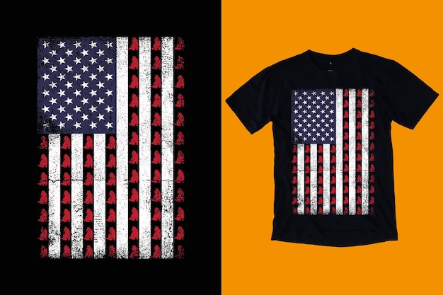 Дизайн футболки с американским флагом, дизайн футболки с флагом США
