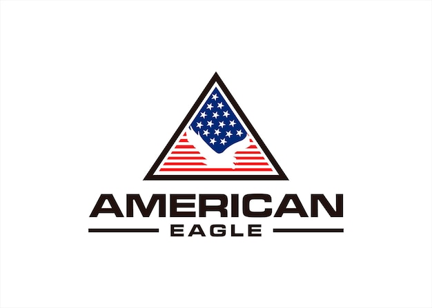 american flag concept with abstract shield eagle security guard set