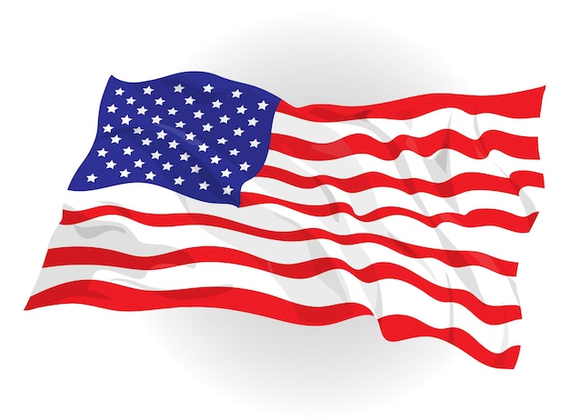 Vector american flag floating in the air