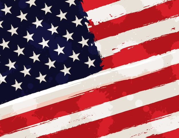 Vector american flag in grunge style