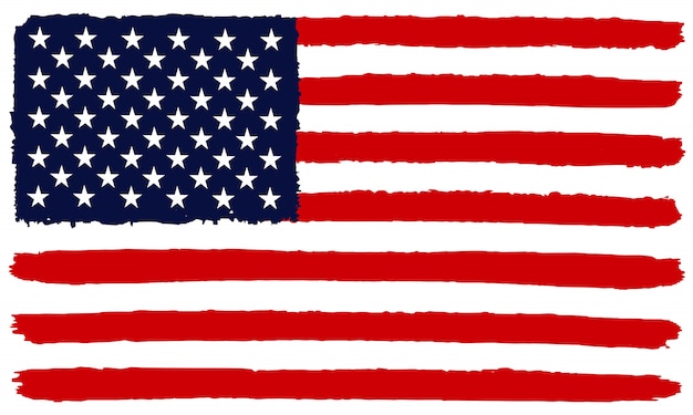 American flag in grunge style