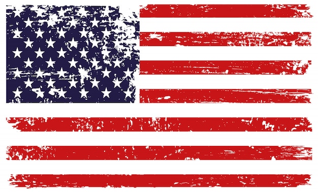 Vector american flag in grunge style