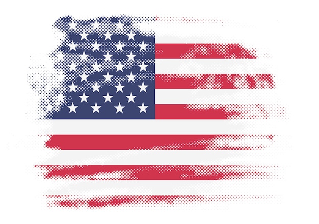 American flag in grunge style