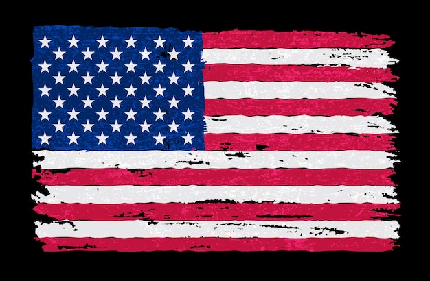 American flag in grunge style