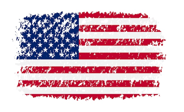 Vector american flag in grunge style