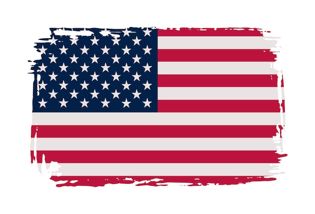 American flag in grunge style