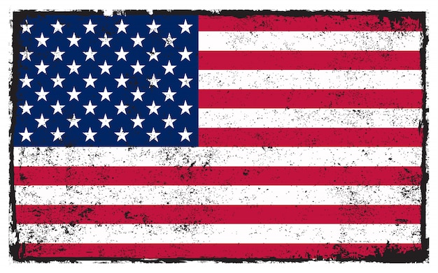 American flag in grunge style