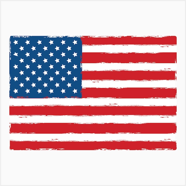 american flag grunge vector