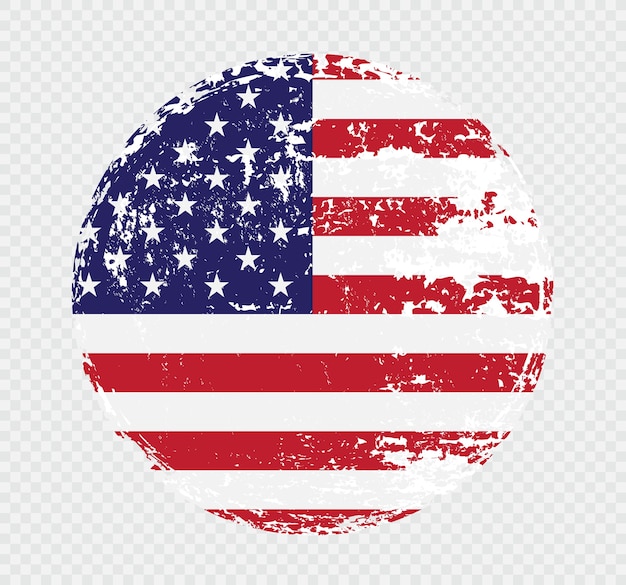 American flag icon in grunge style