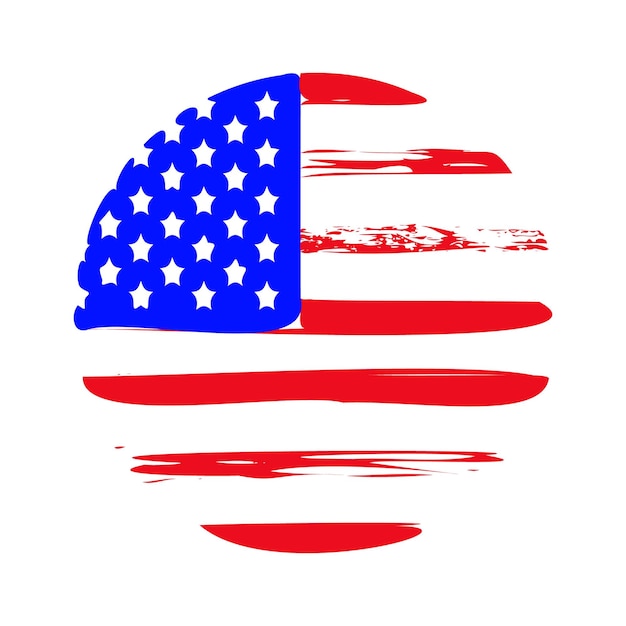 The american flag is round shape on a white background vector illustration