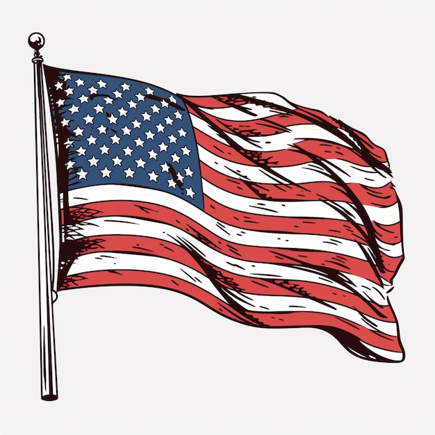 American flag isolated on transparent background