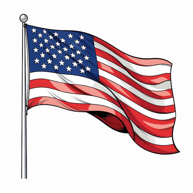 Vector american flag isolated on transparent background