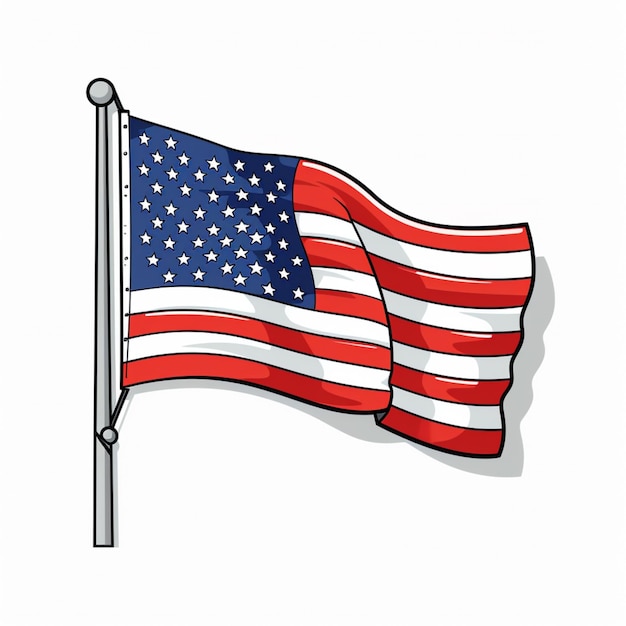 American flag isolated on transparent background