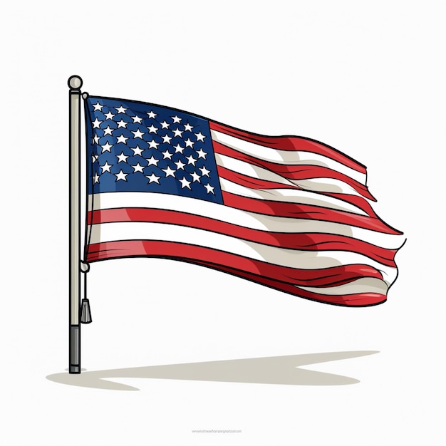 American flag isolated on transparent background