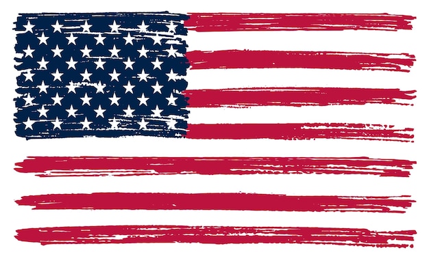 Vector american flag made with brushes