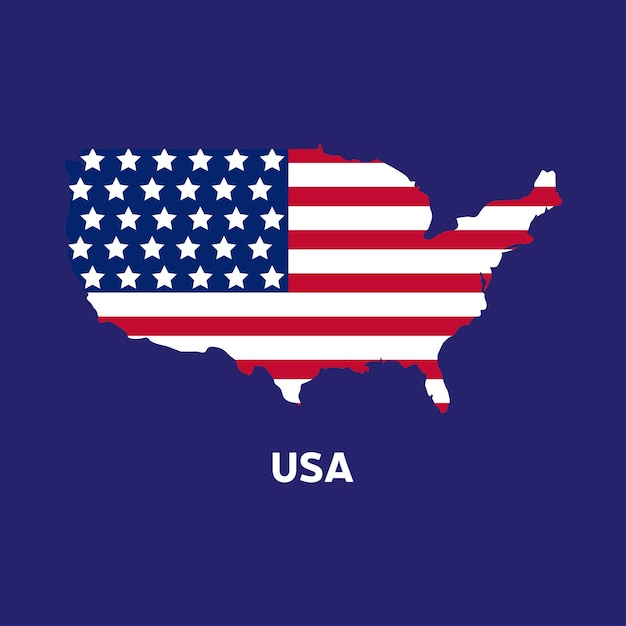 American flag on a map of the USA